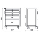 Beta Tools RSC50 2.0 C6 Mobile roller cab with 6 drawers, for workshop equipment combination RSC50 2.0