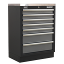 Sealey APMSSTACK08SS Custom Workshop Corner Storage System with Stainless Worktop 1.55m