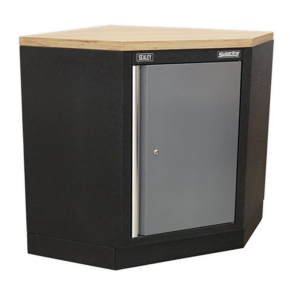 Sealey APMSSTACK08SS Custom Workshop Corner Storage System with Stainless Worktop 1.55m