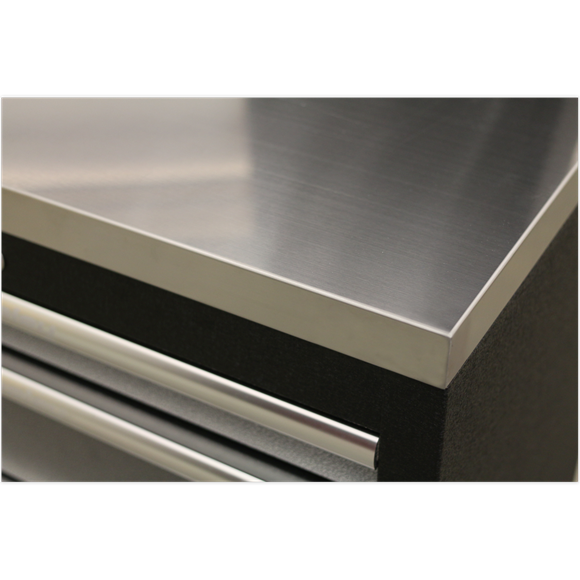 Sealey APMSSTACK08SS Custom Workshop Corner Storage System with Stainless Worktop 1.55m
