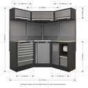 Sealey APMSSTACK08SS Custom Workshop Corner Storage System with Stainless Worktop 1.55m