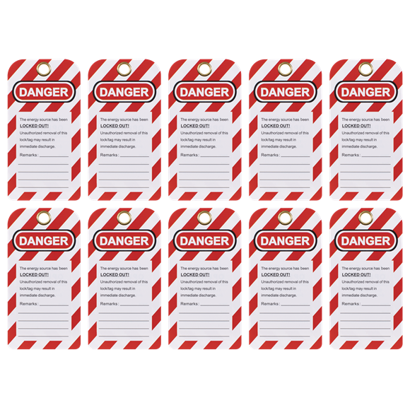 Sealey EV17 Safety Lockout Tag 10pc