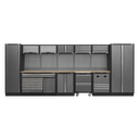 Sealey APMSSTACK16W Automotive Custom Workshop Storage System with Pressed Wood Worktop 4.92m