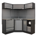 Sealey APMSSTACK08SS Professional Custom Workshop Corner Storage System with Stainless Worktop 1.55m