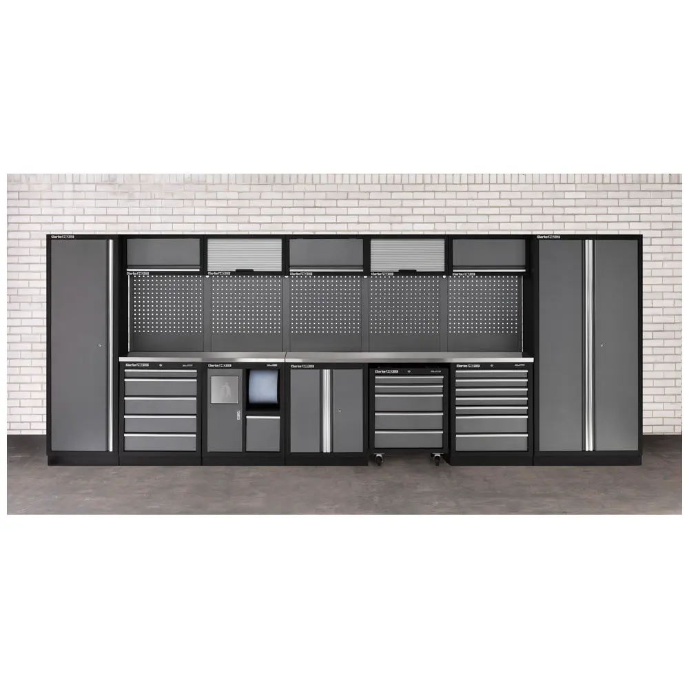 Clarke COMBGSM01 Custom Workshop Modular Storage System 25 Piece Package Stainless Steel Worktops 7632893 / 5016086254720 