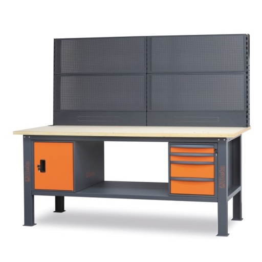[C58BC-W2,1 4CA/O+SVR] Beta Tools Workshop C58BC-W2,1 4CA/O+SVR Work bench, 2.1 m long, with wood top, 4 drawers and door module