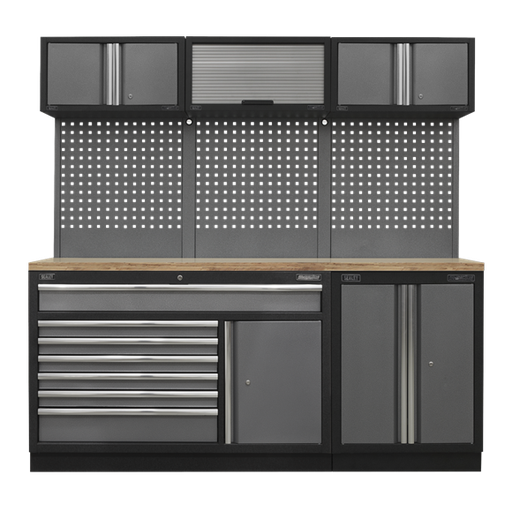 [APMSSTACK11W] Sealey APMSSTACK11W Superline Pro Automotive Workshop Garage Storage System with Pressed Wood Worktop 2.04m