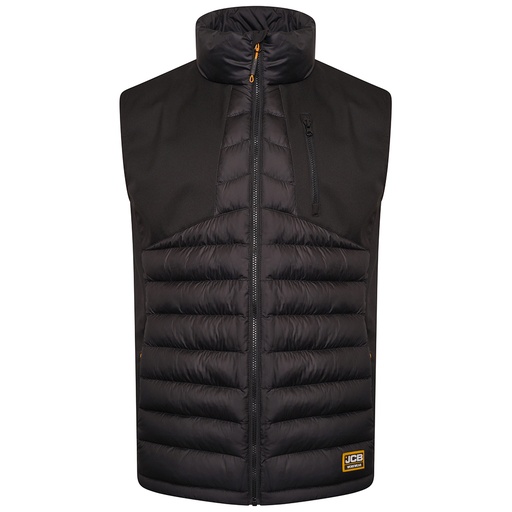 [D-MN] JCB Workwear D-MN Trade Black Hybrid Padded Gilet UK S-XXL