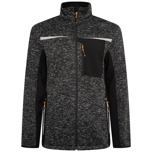 JCB Workwear D+IF Trade Essington II Full Zip Grey Marl Knitted Jumper Fleece UK S-XXXL