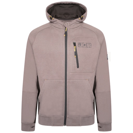JCB Workwear DK9S Trade Grey Zip Thru Hoodie UK S-XXXL