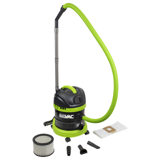 [PC150BV] Sealey PC150BV BuilderVac®15L M Class Vacuum Cleaner Wet & Dry with Stainless Steel Drum 1400W/230V - FILTER SHAKE / AUTO START / ACCESSORIES Included