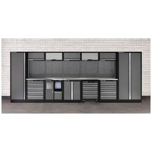 [COMBGSM01] Clarke COMBGSM01 Custom Workshop Modular Storage System 25 Piece Package Stainless Steel Worktops 7632893 / 5016086254720 