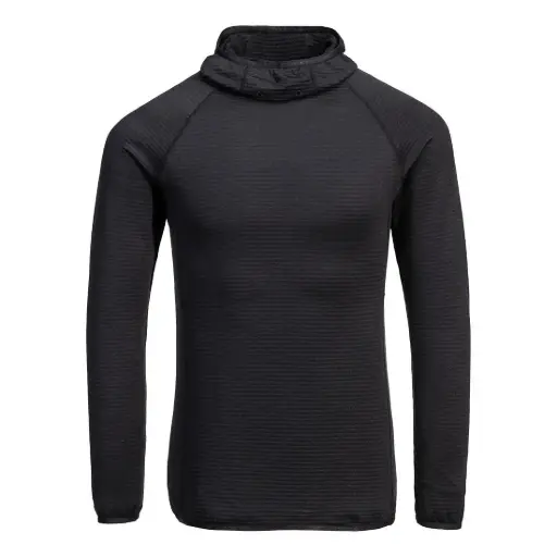 [B191] PORTWEST B191 - Waffle Fleece Hooded Baselayer Black S - XXXL